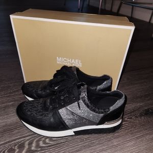 Michael Kors Black and Silver Allie Trainer